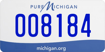 MI license plate 008184