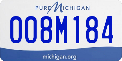 MI license plate 008M184