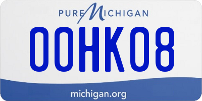 MI license plate 00HK08