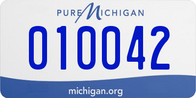 MI license plate 010042