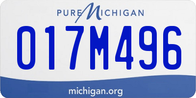 MI license plate 017M496