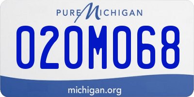 MI license plate 020M068