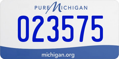 MI license plate 023575