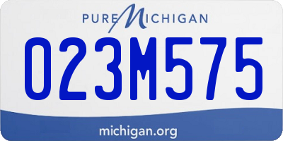 MI license plate 023M575