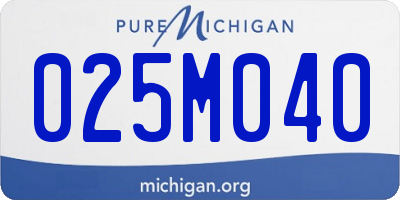 MI license plate 025M040