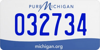 MI license plate 032734