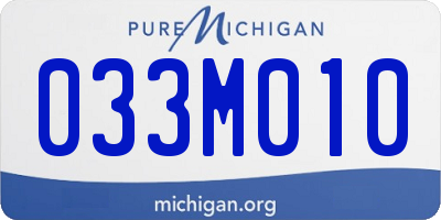 MI license plate 033M010