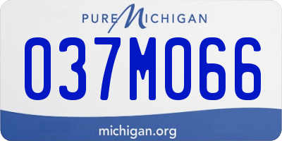 MI license plate 037M066