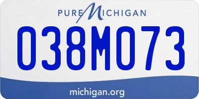 MI license plate 038M073