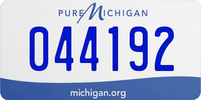 MI license plate 044192