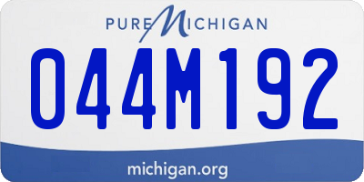 MI license plate 044M192