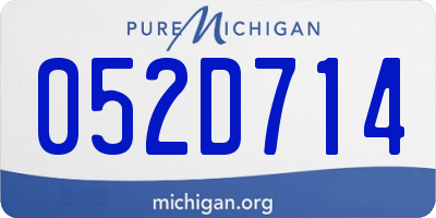 MI license plate 052D714