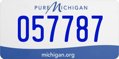 MI license plate 057787