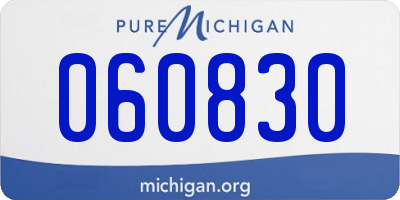 MI license plate 060830