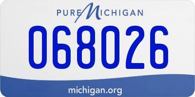 MI license plate 068026