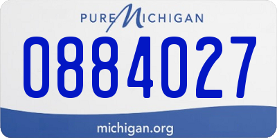 MI license plate 0884027