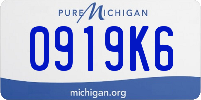 MI license plate 0919K6