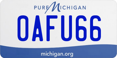 MI license plate 0AFU66