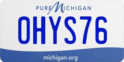 MI license plate 0HYS76