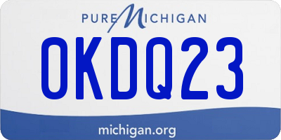 MI license plate 0KDQ23