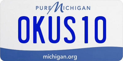 MI license plate 0KUS10