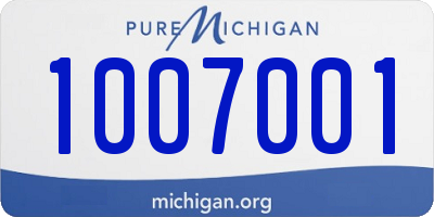 MI license plate 1007001