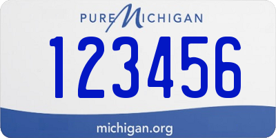 MI license plate 123456