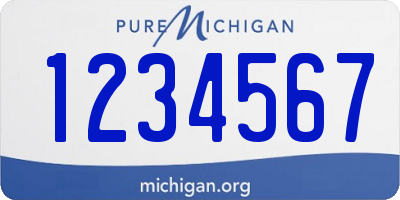 MI license plate 1234567