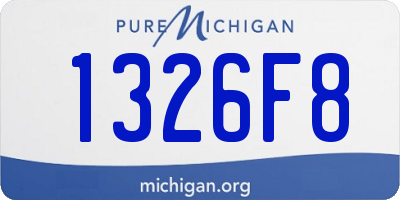 MI license plate 1326F8