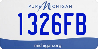 MI license plate 1326FB