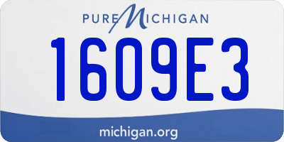 MI license plate 1609E3