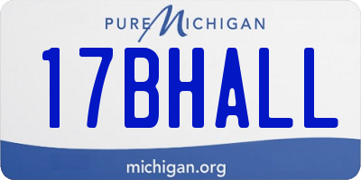 MI license plate 17BHALL