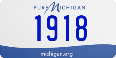 MI license plate 1918