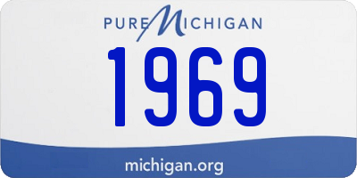 MI license plate 1969