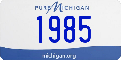 MI license plate 1985