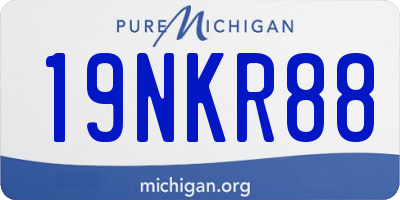 MI license plate 19NKR88