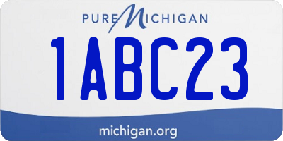 MI license plate 1ABC23