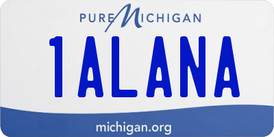 MI license plate 1ALANA