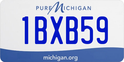 MI license plate 1BXB59