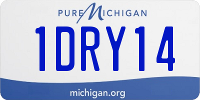 MI license plate 1DRY14