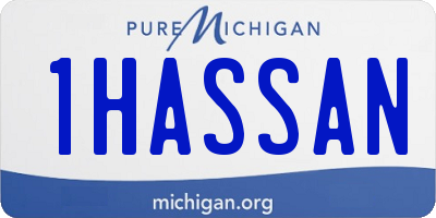 MI license plate 1HASSAN