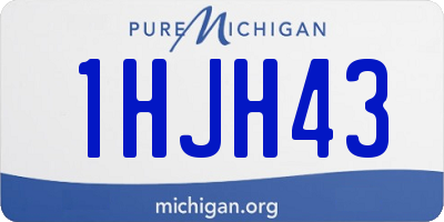 MI license plate 1HJH43