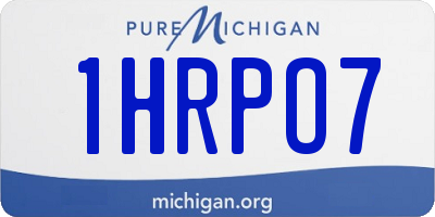 MI license plate 1HRPO7