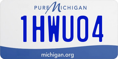 MI license plate 1HWU04