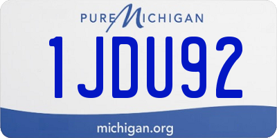 MI license plate 1JDU92