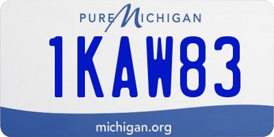 MI license plate 1KAW83