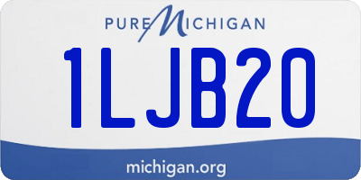 MI license plate 1LJB20