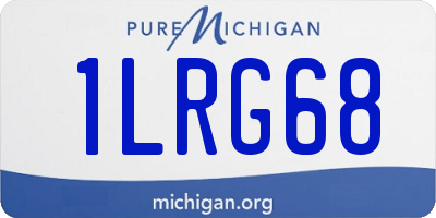 MI license plate 1LRG68