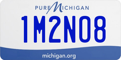 MI license plate 1M2NO8