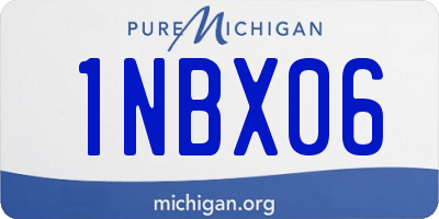 MI license plate 1NBX06